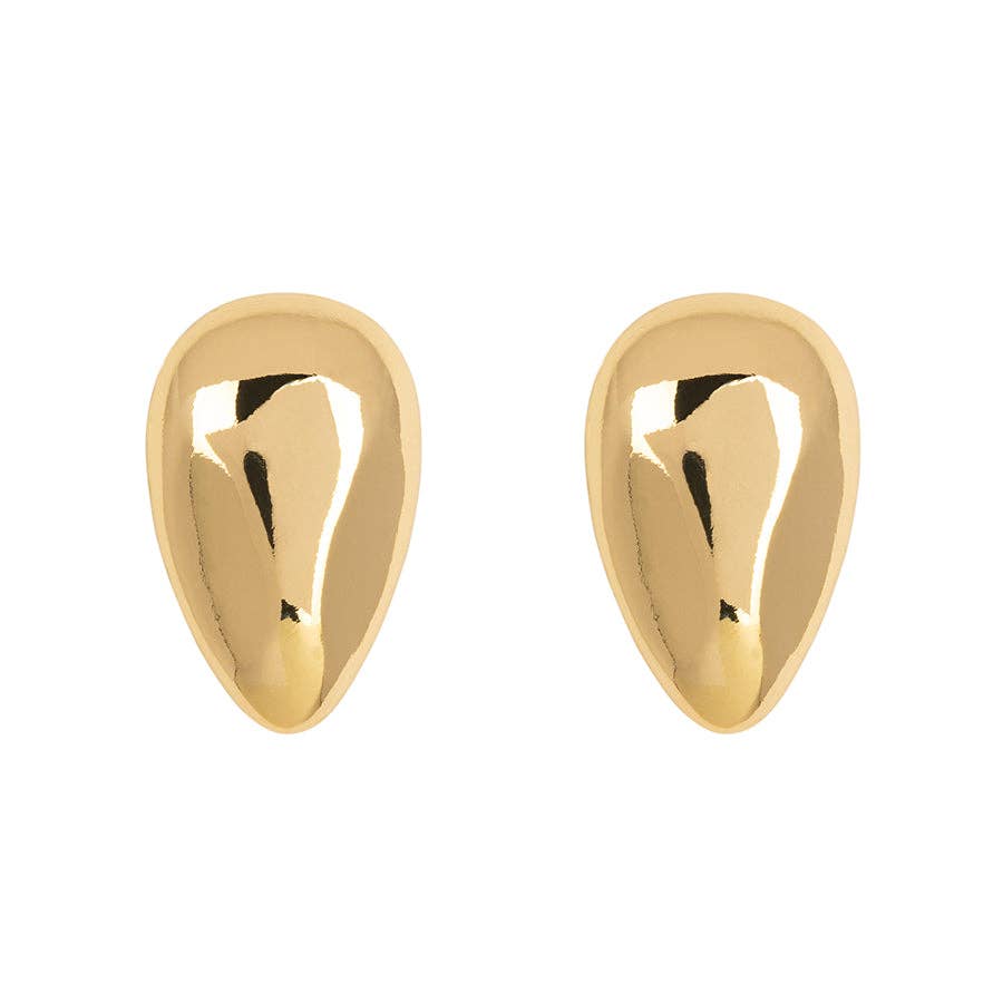 Ovale Drop Studs: Gold