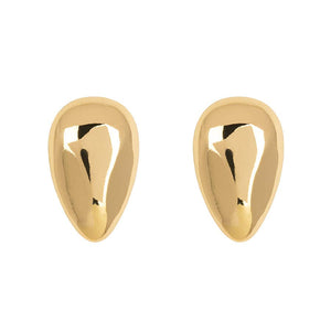 Ovale Drop Studs: Gold
