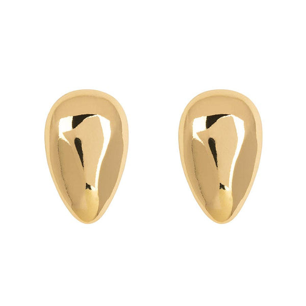 Ovale Drop Studs: Gold