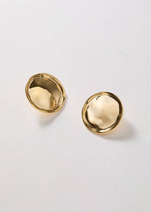 ROUND DISC EARRINGS GOLD - N64: One size