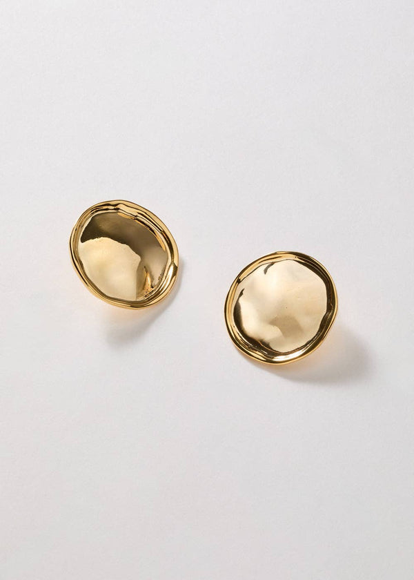 ROUND DISC EARRINGS GOLD - N64: One size