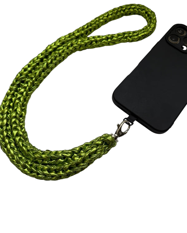 PHONE STRAP - METALLIC GREEN LONG