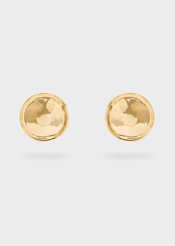 ROUND DISC EARRINGS GOLD - N64: One size