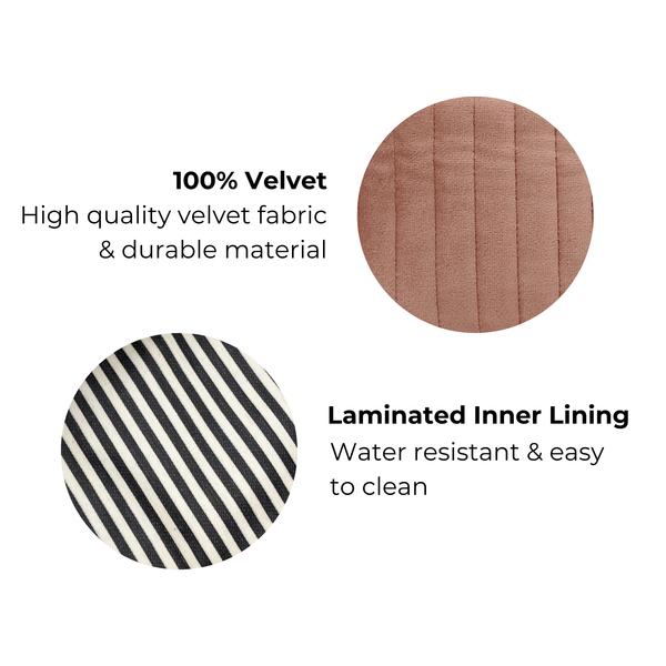 Makeup Case, S – Quilted Eco Velvet – Pink