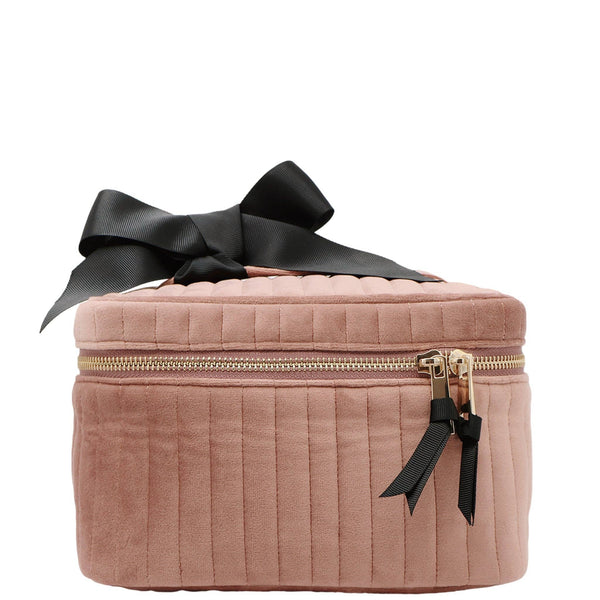 Makeup Case, S – Quilted Eco Velvet – Pink