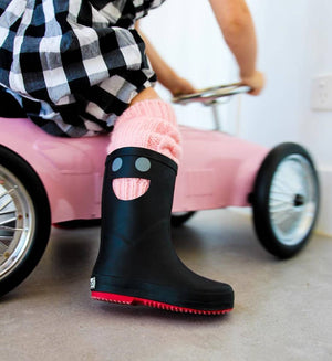 WISTITI Kids Rain Boots - Eco Rubber - Black.