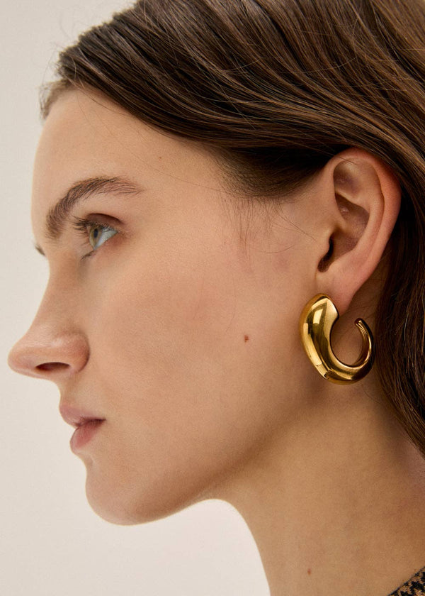 CURVED SEMICIRCLE EARRINGS