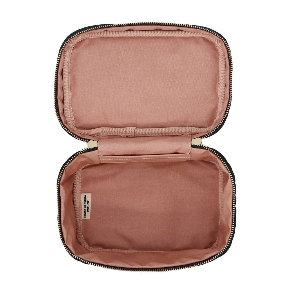 Makeup Case, S – Quilted Eco Velvet – Black