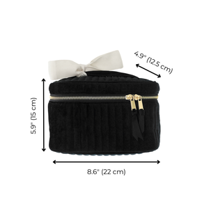 Makeup Case, S – Quilted Eco Velvet – Black