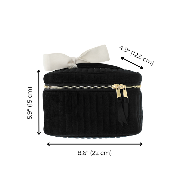 Makeup Case, S – Quilted Eco Velvet – Black