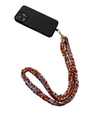 PHONE STRAP - ORANGE & LILAC MIX - LONG