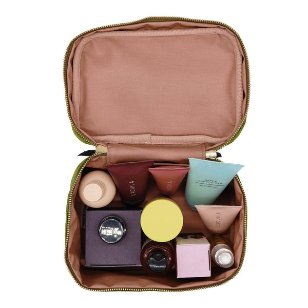 Makeup Case, S – Eco Velvet – Green
