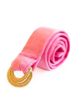 ALICE - PINK - VELVET - NARROW BELT