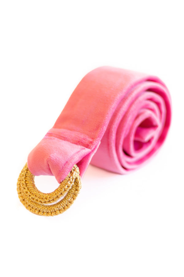 ALICE - PINK - VELVET - NARROW BELT