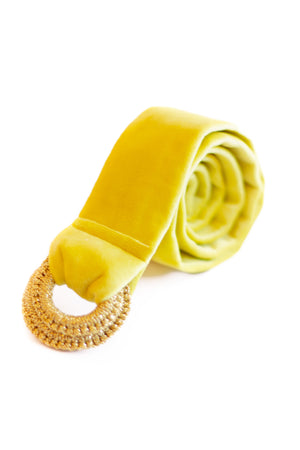 ALICE - YELLOW - VELVET - NARROW BELT