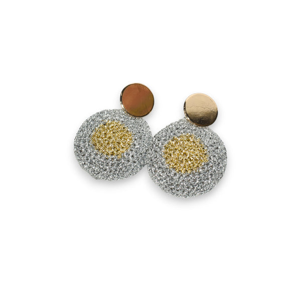 SURI  EARRINGS - SILVER & GOLD SMALL