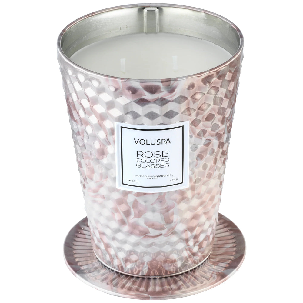 ROSE COLORED GLASSES - 2 WICK TABLE TIN CANDLE