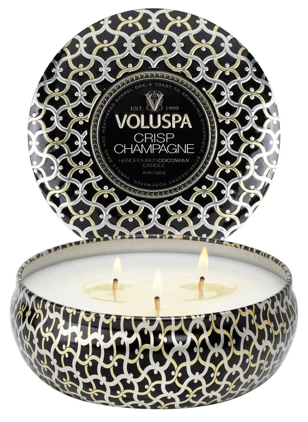 CRISP CHAMPAGNE- 3 WICK TIN CANDLE