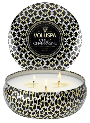 CRISP CHAMPAGNE- 3 WICK TIN CANDLE