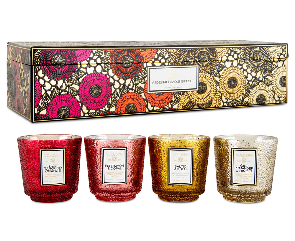 4 PETITE PEDESTAL CANDLE GIFT SET