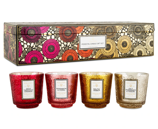 4 PETITE PEDESTAL CANDLE GIFT SET