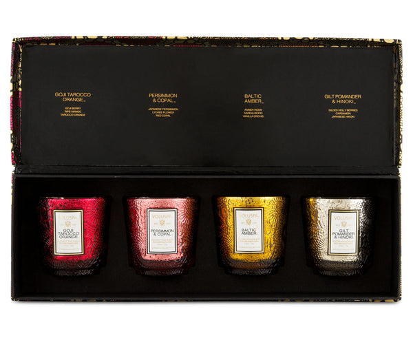 4 PETITE PEDESTAL CANDLE GIFT SET