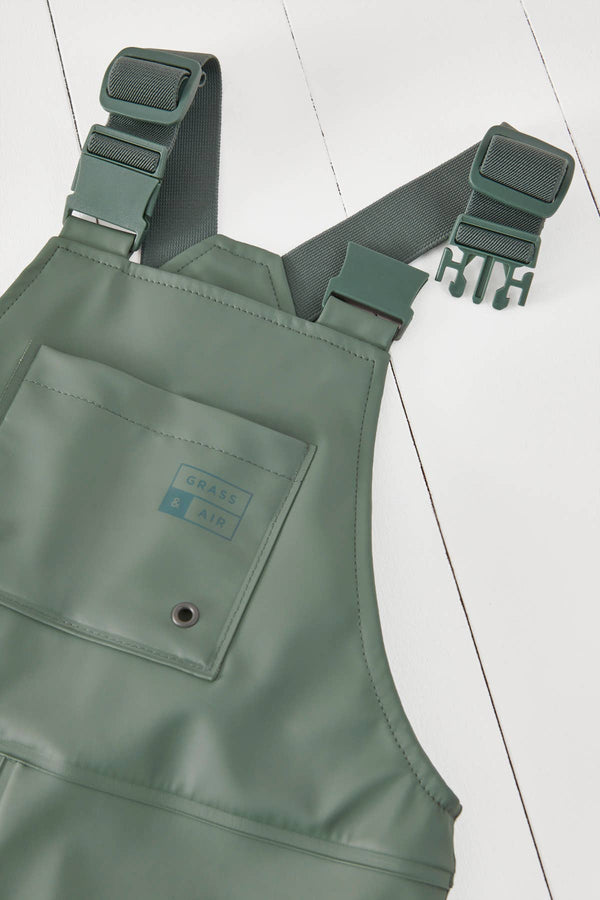 Khaki Kids Waterproof Rain Dungarees: