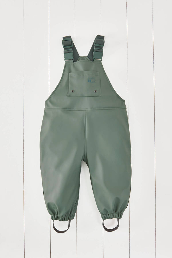 Khaki Kids Waterproof Rain Dungarees: