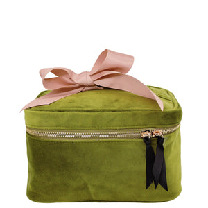 Makeup Case, S – Eco Velvet – Green