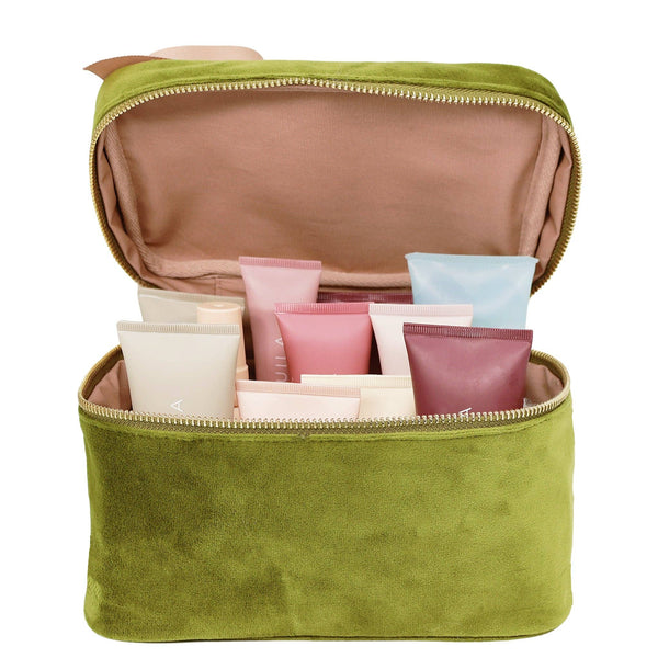 Makeup Case, S – Eco Velvet – Green