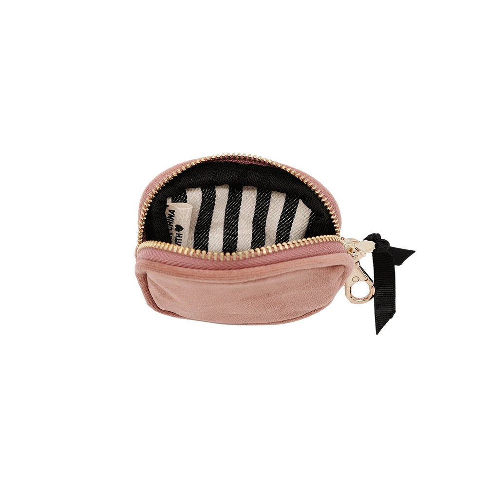 Earbuds Travel Case w Clasp – Eco Velvet – Pink