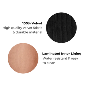 Best Makeup Bag – Quilted Eco Velvet – Black