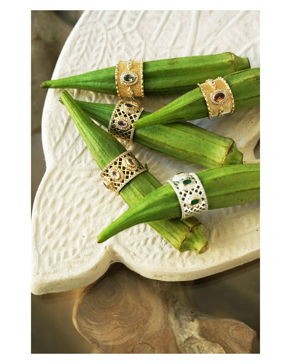 ANALI RING IN GOLD AND ROSE QUARTZ