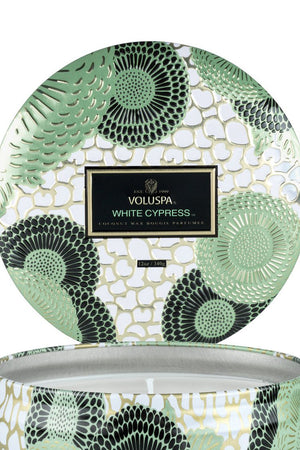 WHITE CYPRESS - 3 WICK TIN CANDLE