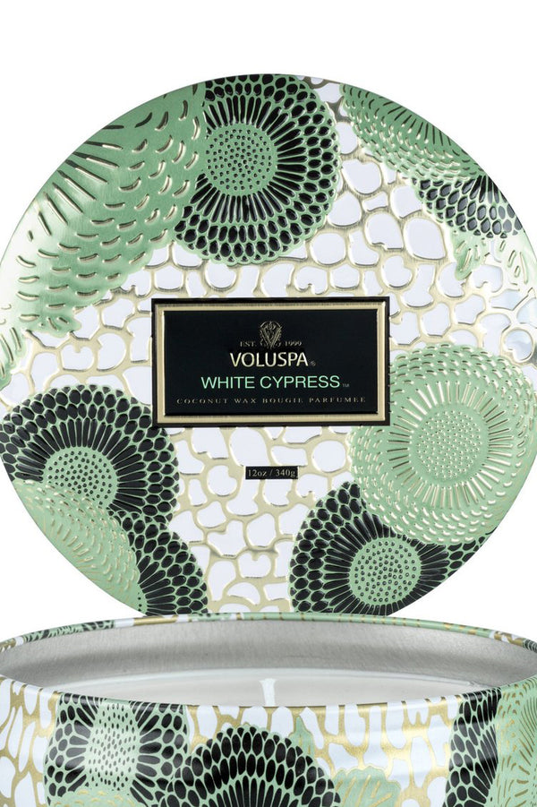 WHITE CYPRESS - 3 WICK TIN CANDLE