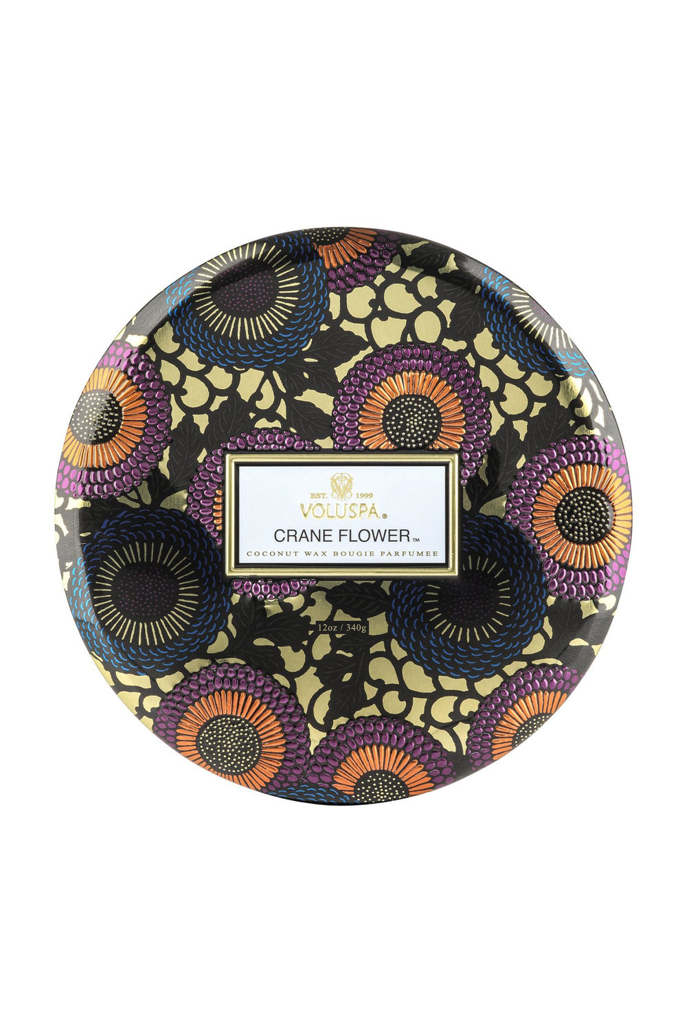 CRANE FLOWER - 3 WICK TIN CANDLE