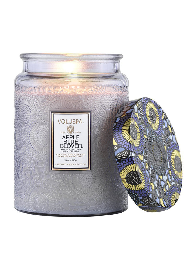 APPLE BLUE CLOVER - LARGE JAR CANDLE