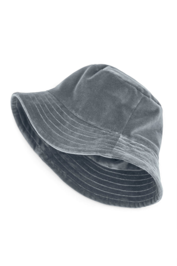 TAMMY - GREY - VELVET - BUCKET HAT